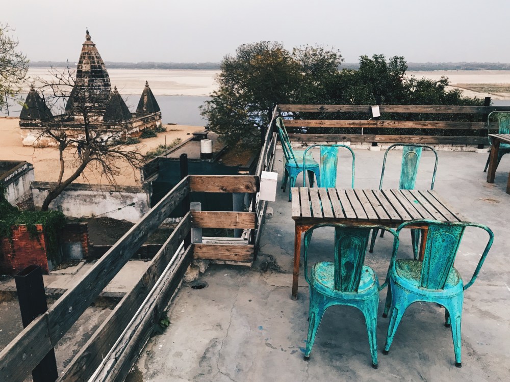 You can see the Ganges River from the roof.