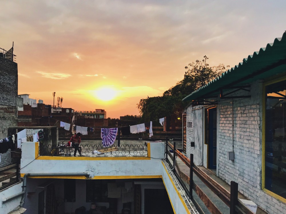 Our first sunset in Varanasi.